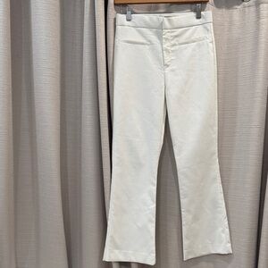 NWT Zara High Waist Crop Kick Boot Whit Pants Size Medium